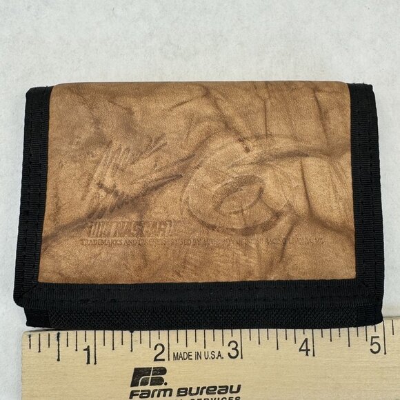 Vintage NASCAR #6 Mark Martin Leather Nylon Trifold Wallet Hook Loop Closure - Picture 9 of 11